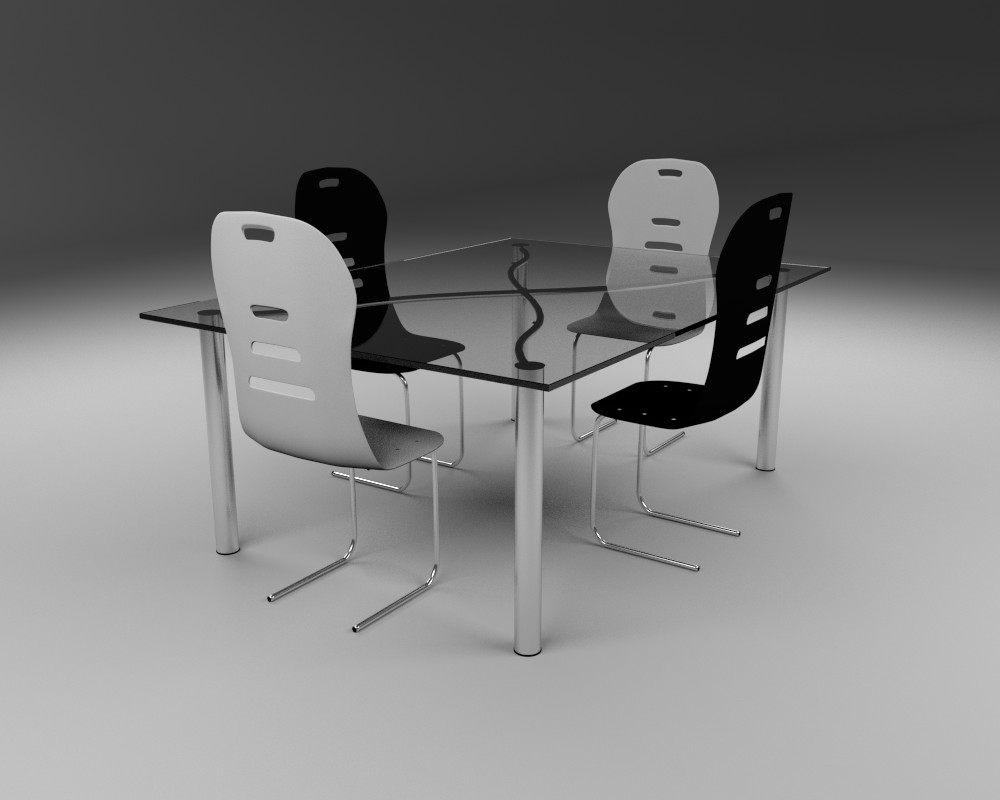 Table en verre avec des chaises preview image 1